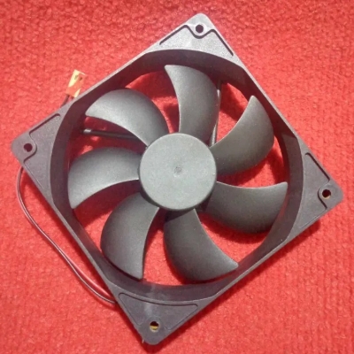 Picture of DC 12V 3 inch Cooling Fan Cooler Blower Fan Exhaust Fan (2 Pin Cable) Black