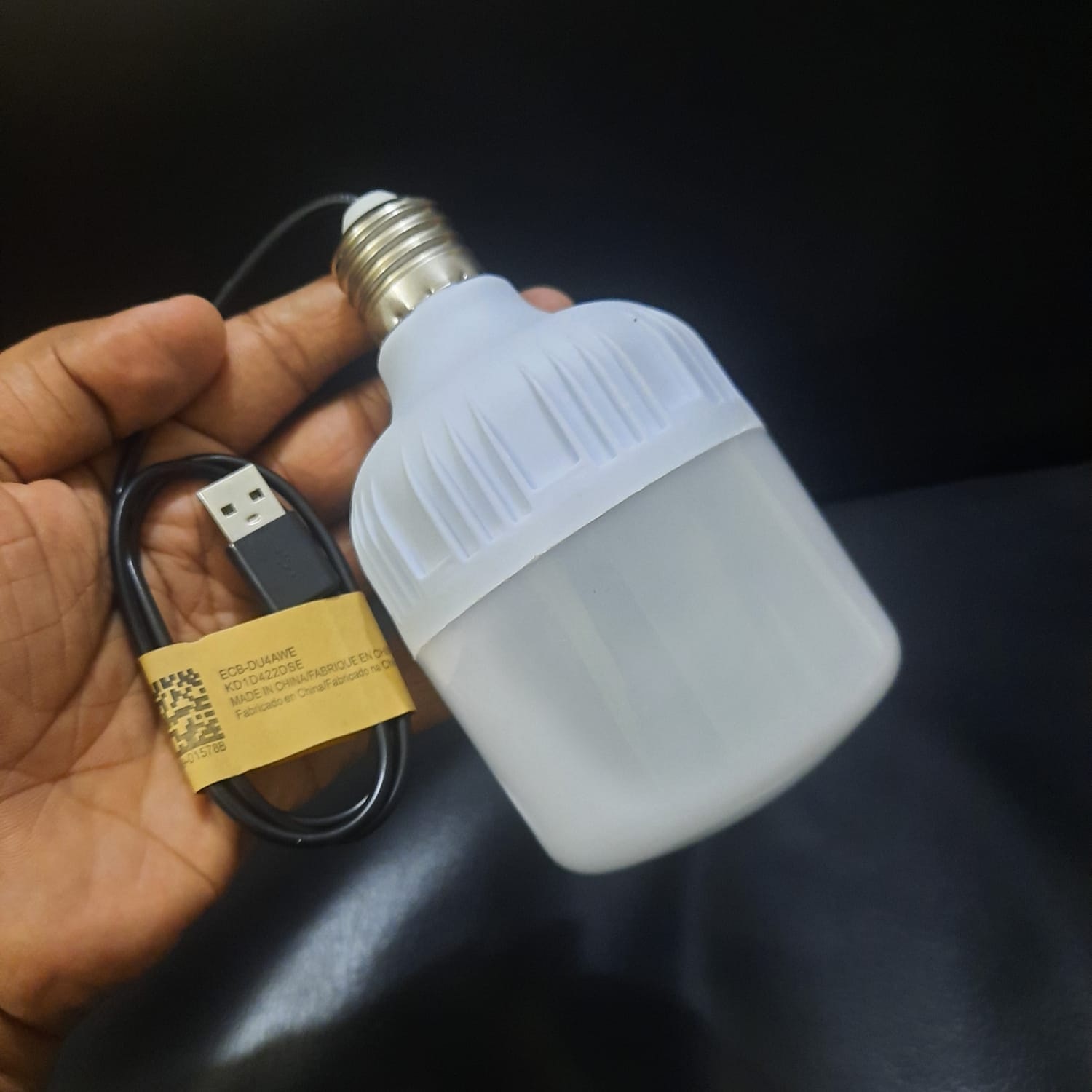 Picture of USB LED Bulb 20 Watt 5 Volts Bright Light Reading Lamp for Camping Used with Laptop, PC, Power Bank White