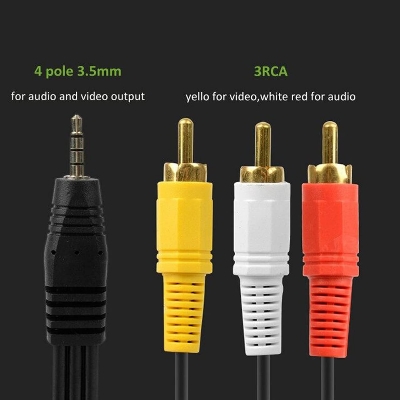 Picture of 3.5mm Male to 3 RCA Audio Video Male AV Cable 1 meter Multicolor