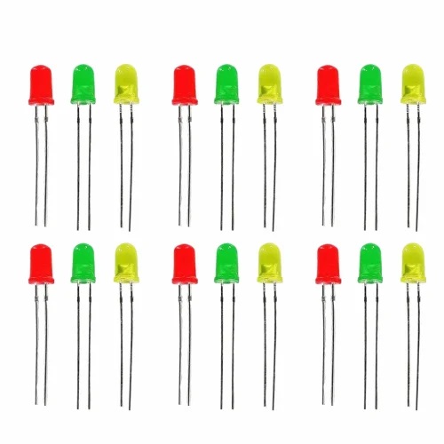 Picture of 50 Pcs 5mm Colorful LED  Color LED Light Green Red Yellow Blue White LED Light 5mm Round LED Light Emitting Diode 5mm LED Light Bulb For Indicator Light LED