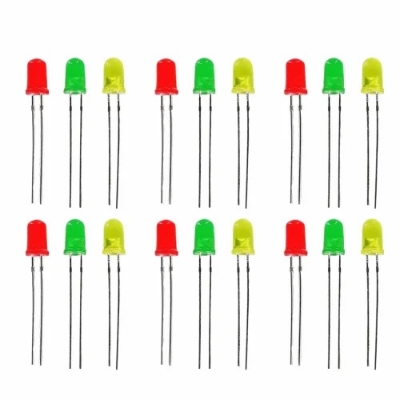 Picture of 50 Pcs 5mm Colorful LED  Color LED Light Green Red Yellow Blue White LED Light 5mm Round LED Light Emitting Diode 5mm LED Light Bulb For Indicator Light LED