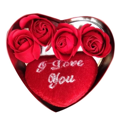 Picture of Valentine Day Love Gift -Heart Shape Gift Box (Flowers With Music love ) Valentine Day Love Gift -Heart Shape Gift Box (Flowers With Music love )