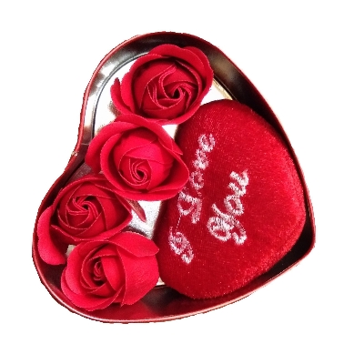 Picture of Valentine Day Love Gift -Heart Shape Gift Box (Flowers With Music love ) Valentine Day Love Gift -Heart Shape Gift Box (Flowers With Music love )