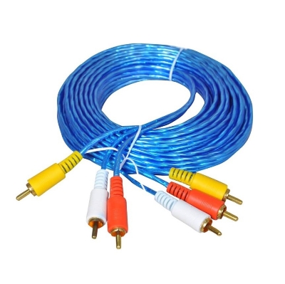 Picture of 1.5 Meter  3 RCA Male to Plug Cable Lead PHONO Audio & Video Composite AV TV DVD Wire Multicolor