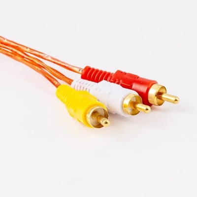 Picture of 1.5 Meter  3 RCA Male to Plug Cable Lead PHONO Audio & Video Composite AV TV DVD Wire Multicolor