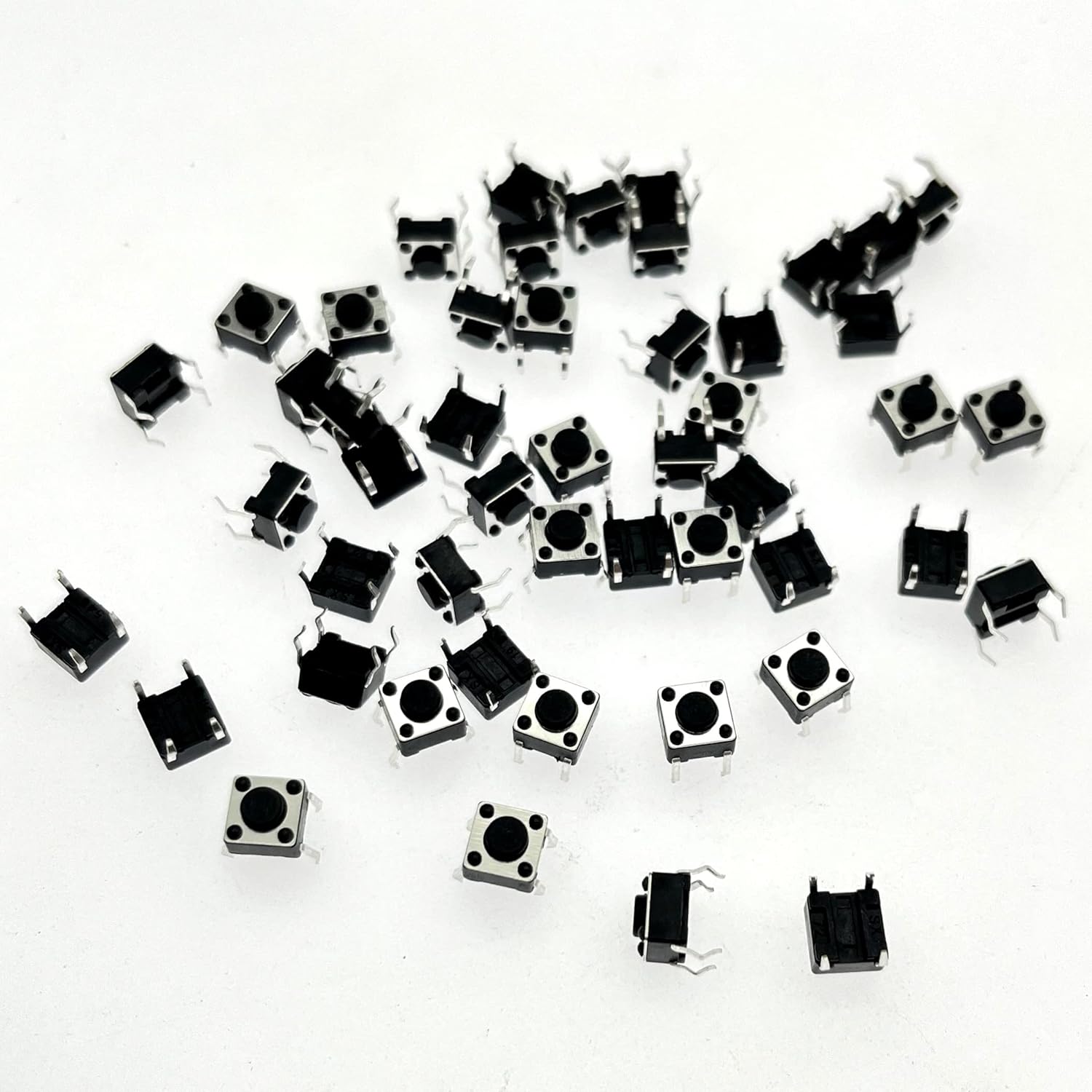 Picture of 10 Pcs- TACTILE Momentary 4Pin Tactile Tact Push Button Switches 4 Pin 6x6x4.5mm On Off PCB Touch Switch Momentary Push Button Switch Square Push Button Light Switch10Pcs- TACTILE Momentary 4Pin Tactile Tact Push Button Switches 4 Pin 6x6x4.5mm On Off PCB Black
