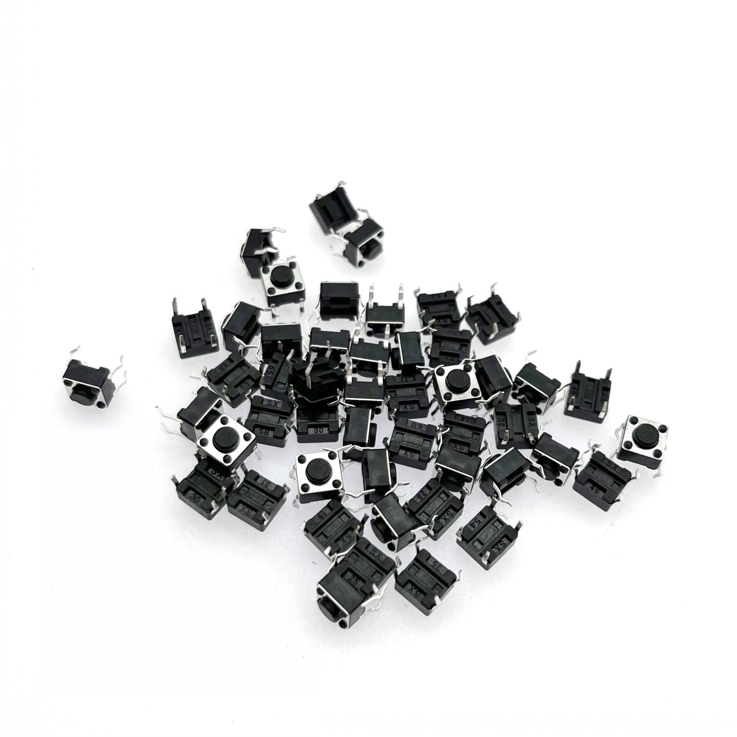 Picture of 10 Pcs- TACTILE Momentary 4Pin Tactile Tact Push Button Switches 4 Pin 6x6x4.5mm On Off PCB Touch Switch Momentary Push Button Switch Square Push Button Light Switch10Pcs- TACTILE Momentary 4Pin Tactile Tact Push Button Switches 4 Pin 6x6x4.5mm On Off PCB Black