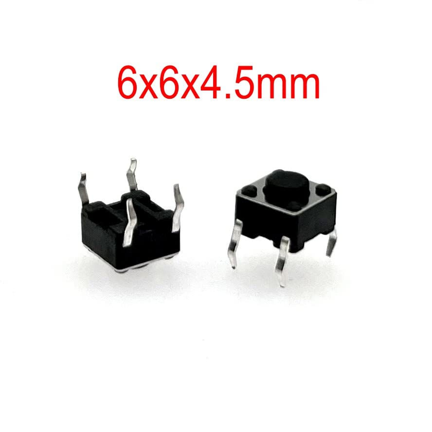 Picture of 10 Pcs- TACTILE Momentary 4Pin Tactile Tact Push Button Switches 4 Pin 6x6x4.5mm On Off PCB Touch Switch Momentary Push Button Switch Square Push Button Light Switch10Pcs- TACTILE Momentary 4Pin Tactile Tact Push Button Switches 4 Pin 6x6x4.5mm On Off PCB Black