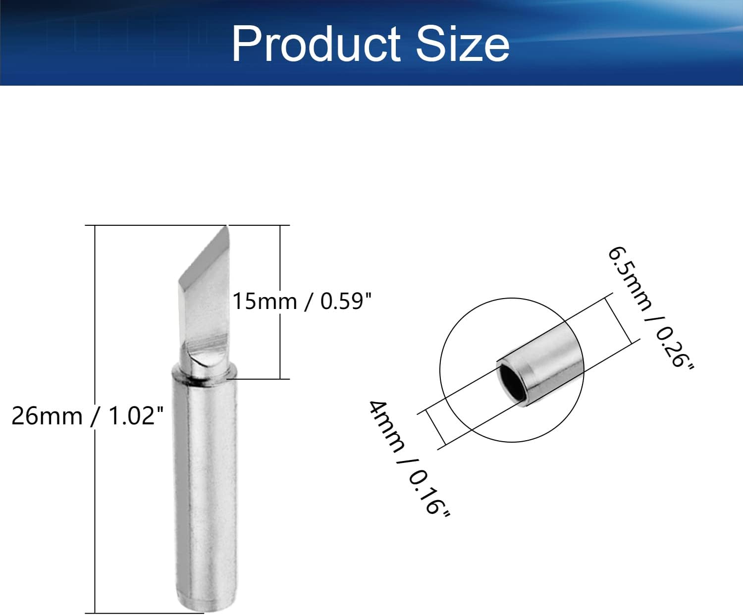 Picture of 900M-T-K Soldering Bit, Soldering iron 908, Soldering Station 936, 937, 907 Silver