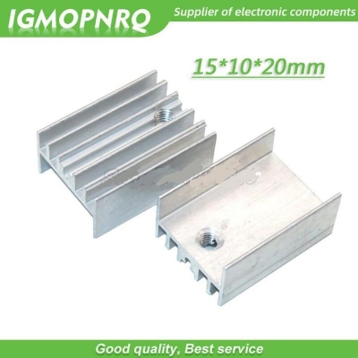Picture of 5 Pcs- 20mm TO220 TO-220 Aluminum Heat Sink 20x15x10mm Voltage Regulator Heatsinks Heat Diffuse Cooling Silver Tone For TO-220 IC MOSFET Transistors Voltage Regulators Silver