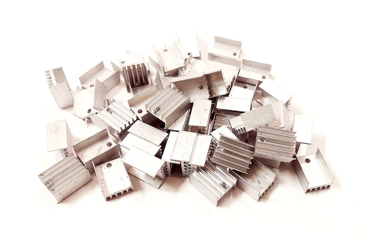 Picture of 5 Pcs- 20mm TO220 TO-220 Aluminum Heat Sink 20x15x10mm Voltage Regulator Heatsinks Heat Diffuse Cooling Silver Tone For TO-220 IC MOSFET Transistors Voltage Regulators Silver