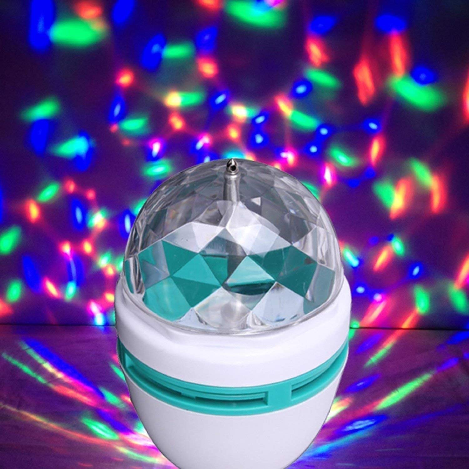 Picture of Open Shopping 360 Degree Rotating Led Rotating Bulb Disco Led Light Lamp For Home Pooja Temple Party Home Diwali Decoration (Multi Colours), B22 Multicolor