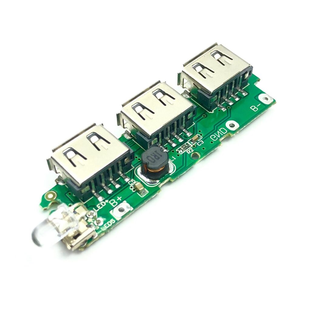 Picture of 5 Volt 2.1A 3 USB Power Bank Battery Charger Module Circuit Board Step Up Boost DIY Multicolor