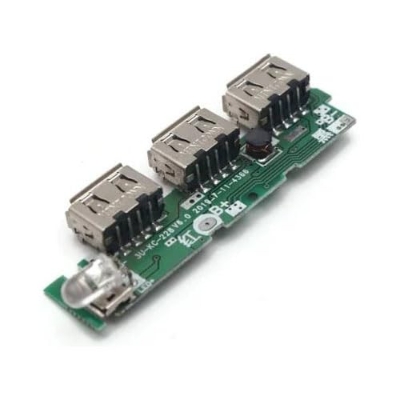 Picture of 5 Volt 2.1A 3 USB Power Bank Battery Charger Module Circuit Board Step Up Boost DIY Multicolor