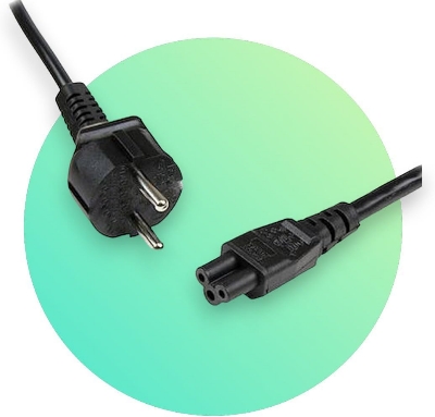 Picture of 2B (PS005) Laptop Adapter Power Cable with Euro Plug - 1M Black