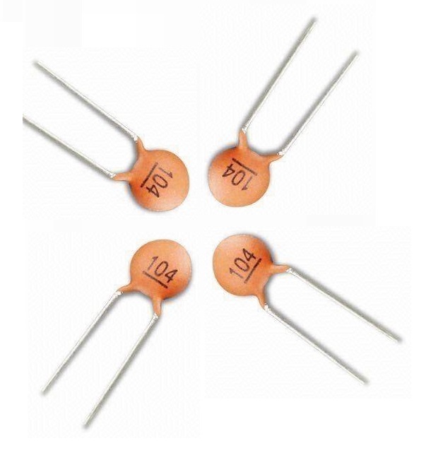 Picture of 100pcs Ceramic capacitor 50V 104 100nF 0.1uf 50V 104 Brown