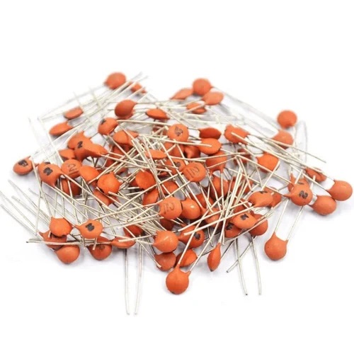 Picture of 100pcs Ceramic capacitor 50V 104 100nF 0.1uf 50V 104 Brown