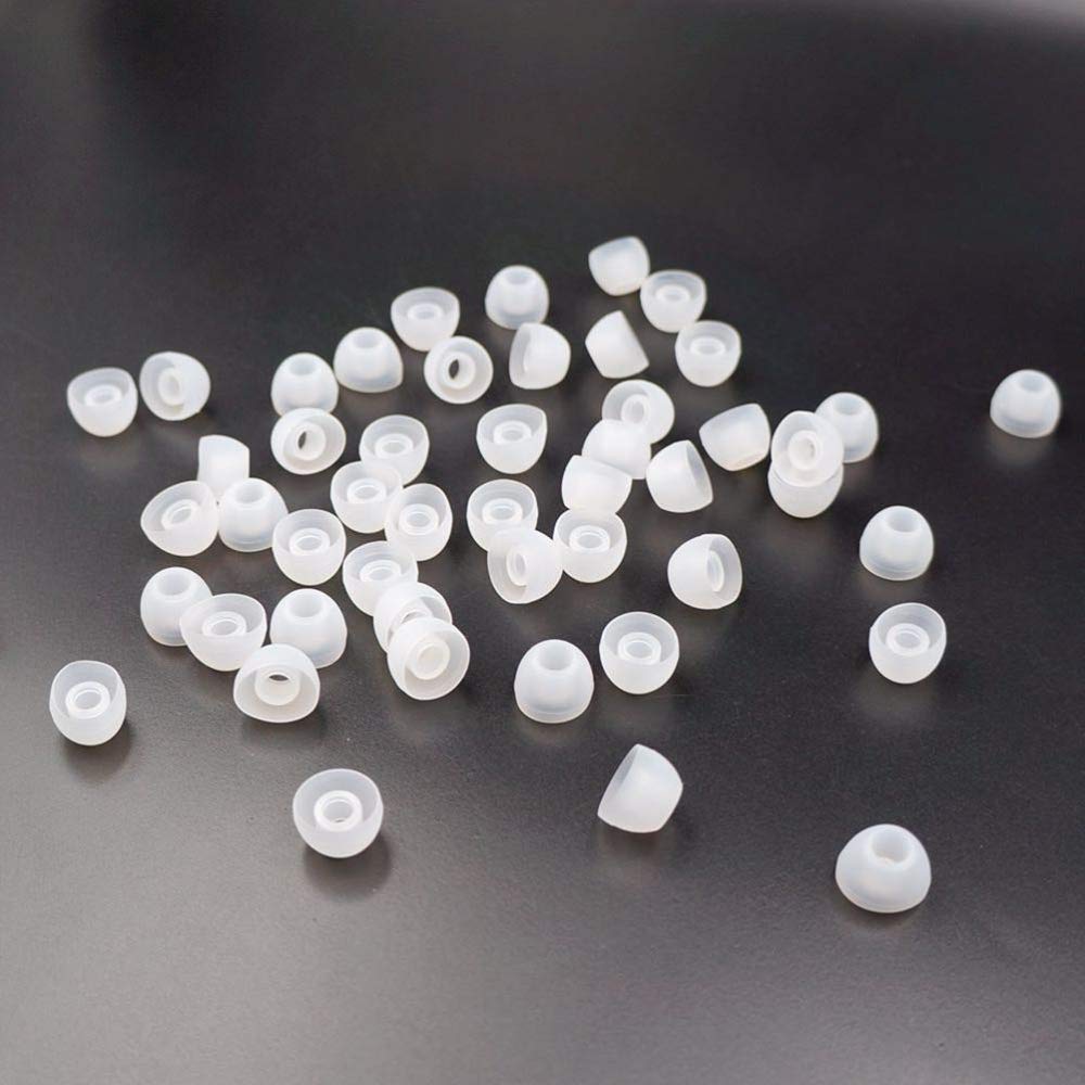 Picture of Crysendo Soft Silicone Rubber Earbuds Tips Eartips Earpads Earplugs in Earphones and Bluetooth Compatible with Senheiser Skulcandy Sam-Sung Son-y JBL Mi Beats (Medium - 10Pcs, White) White