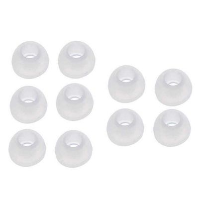 Picture of Crysendo Soft Silicone Rubber Earbuds Tips Eartips Earpads Earplugs in Earphones and Bluetooth Compatible with Senheiser Skulcandy Sam-Sung Son-y JBL Mi Beats (Medium - 10Pcs, White) White