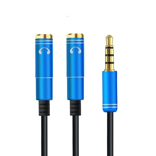 Picture of Stereo Splitter Cable 2 Female to 1 Male Audio Line 3.5mm Audio Splitter For Headset Microphone MP3 MP4 Black