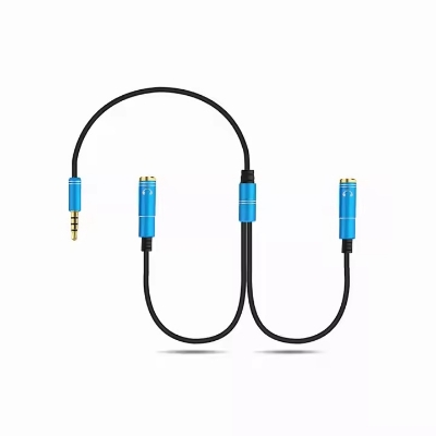 Picture of Stereo Splitter Cable 2 Female to 1 Male Audio Line 3.5mm Audio Splitter For Headset Microphone MP3 MP4 Black