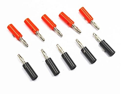 Picture of Banana Pin Connector Male 4mm Audio Speaker Plug Connector Jack Screw Black and Red Color 4 Ps Multicolor