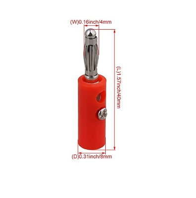 Picture of Banana Pin Connector Male 4mm Audio Speaker Plug Connector Jack Screw Black and Red Color 4 Ps Multicolor
