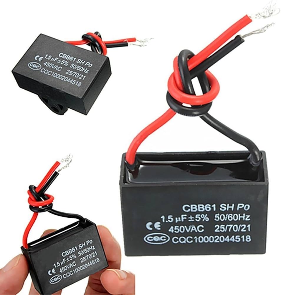 Picture of 450V 1.5uF CBB61 Terminal Ceiling Fan Motor Run Rectangular Capacitor 