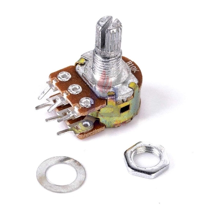 Picture of 2Pcs B10K 10K Ohm Potentiometer 6 Pins Split Shaft Rotary Linear Stereo Dual Taper Potentiometers Multicolor