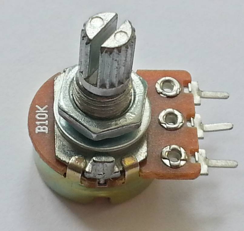 Picture of 2Pcs B10K 10K Ohm Potentiometer 3 Pins Split Shaft Rotary Linear Stereo Dual Taper Potentiometers Multicolor