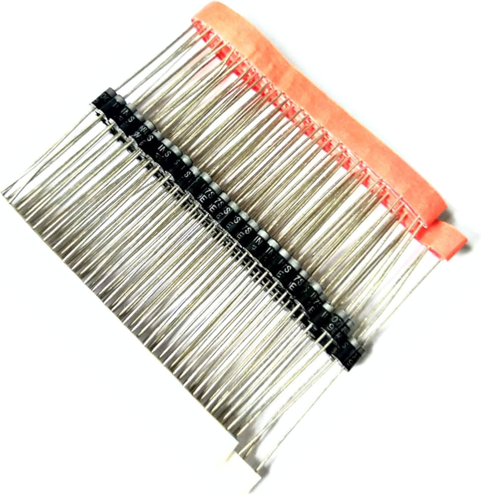 Picture of Generic 100Pcs 1N4007 In4007 4007 Mic 1A 1000V Do-41 Rectifier Diode Black