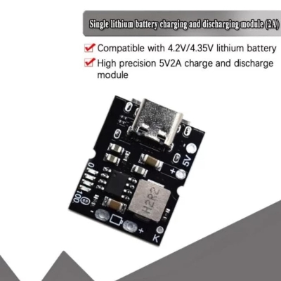 Picture of 1 USB Power Bank Circuit Module Type-C USB 5V 2A 10W Boost Converter Step-Up Power Module Black