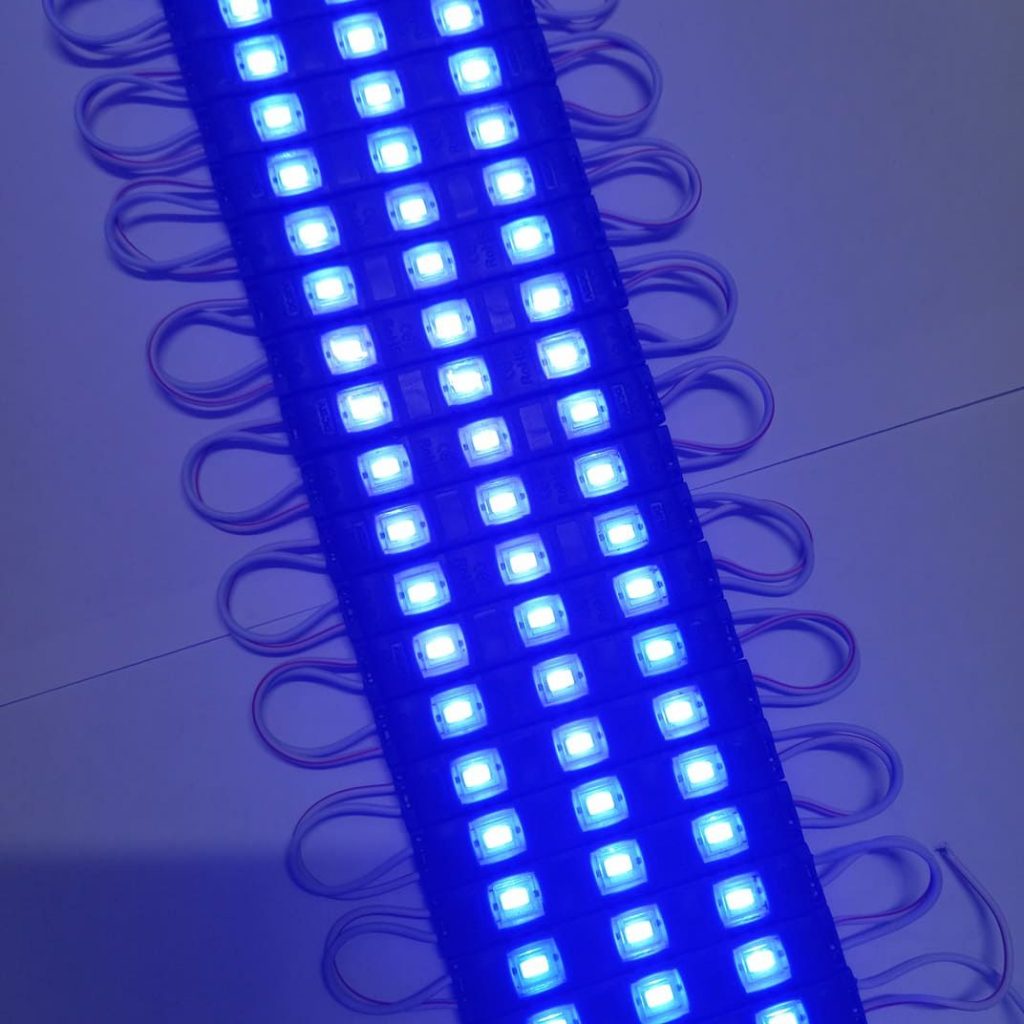 Picture of 4 Pcs- BLUE Color DC 12V COB Blue LED Light COB LED Light 12V COB LED Chip 3W LED Light With Cables COB Light Bulbs For Decoration Office DIY LED Light Blue