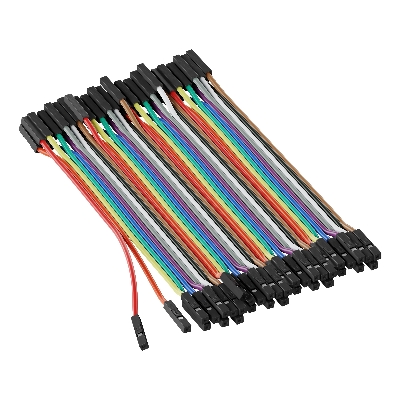 Picture of female to female Jumper Wires 20 Pc Interconnect Electronic Hobby Kit Multicolor