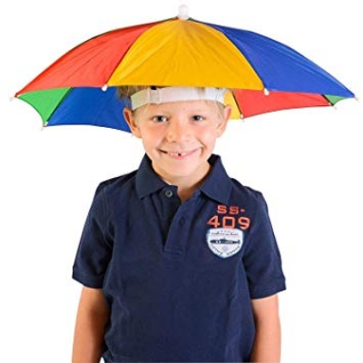 Picture of Head Umbrella Hat for Kids and Adults, Hands Free Umbrella Clear for Rain Sunny Golf