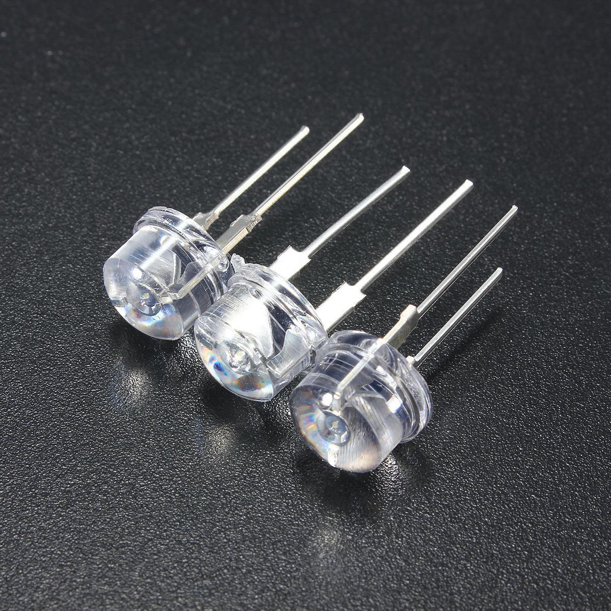 Picture of 50 ps 8mm LED Water Clear Light Emitting Diodes Lamp White