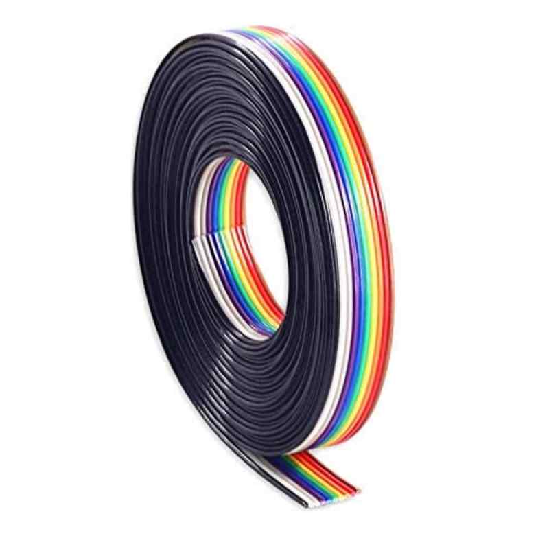 Picture of 5 Feet 10P IDC Rainbow Color Flat Ribbon Cable 10 Wire Multicolor
