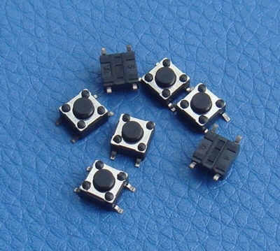 Picture of 10Pcs- SMD Momentary 4 Pin Tactile Tact Push Button Switch 4 Pin On Off PCB SMD Touch Switch Momentary Push Button Switch Square Push Switch Light Switch Black