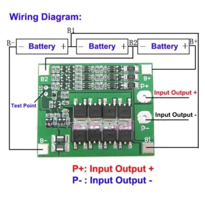 Picture of 3S 25A 12 Volt Lithium Battery Charger Protection Board BMS Module for 3 Piece 18650 Li-ion Battery Cell Charging 11.1V 12.6V Multicolor
