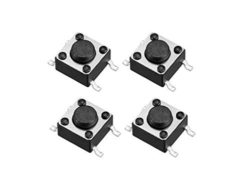 Picture of Tactile Tact Push Button Switch 6x6x5mm Micro Momentary Tact Switch 4 pin 20 pcs SPST Pushbutton Switches Dip Touch Switch for Breadboard Arduino PCB Electronic Circuit Board Black