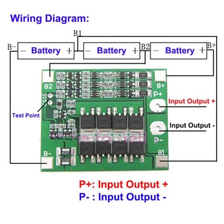 Picture of BMS Battery Protection Board 3S 25Ah 11.1V 12.6V 18650 AA AAA Lipo Li-ion Lithium Battery BMS Charger Protection Module Board Circuit Multicolor