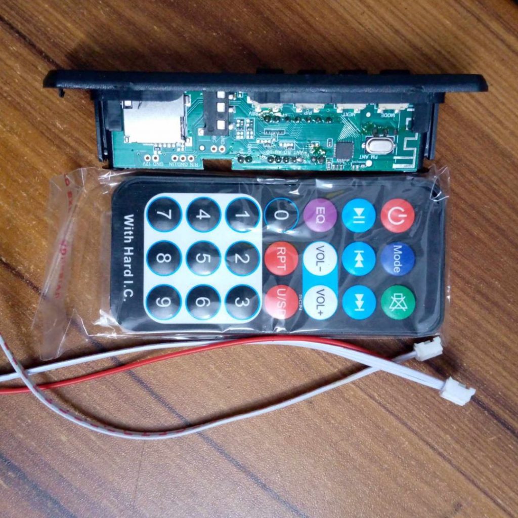 Picture of MP3 Player With Bluetooth 5V Audio Bluetooth Amplifier 5V Car MP3 Decoder Board 5V Bluetooth Car MP3 Amplifiers USB FM TF Radio Audio Module Music Speaker 3.5mm TF Card AUX DIY Remote Control MP3 Decoder Black