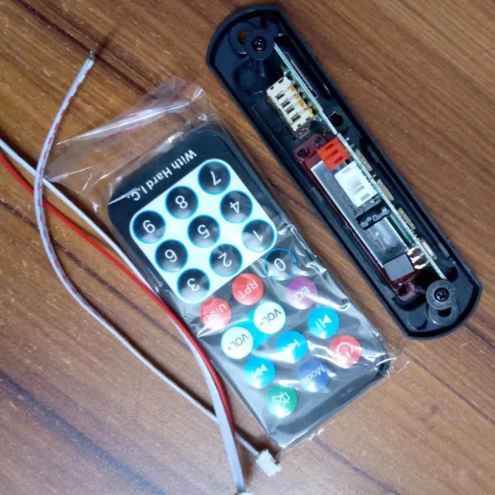 Picture of MP3 Player With Bluetooth 5V Audio Bluetooth Amplifier 5V Car MP3 Decoder Board 5V Bluetooth Car MP3 Amplifiers USB FM TF Radio Audio Module Music Speaker 3.5mm TF Card AUX DIY Remote Control MP3 Decoder Black