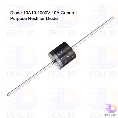 Picture of 5 Pcs- Diode 10A10 1000V 1KV 10A General Purpose Rectifier Diode 10A10 Silicon Junction Diode R-6 Package Electrical Circuitry & Parts Black