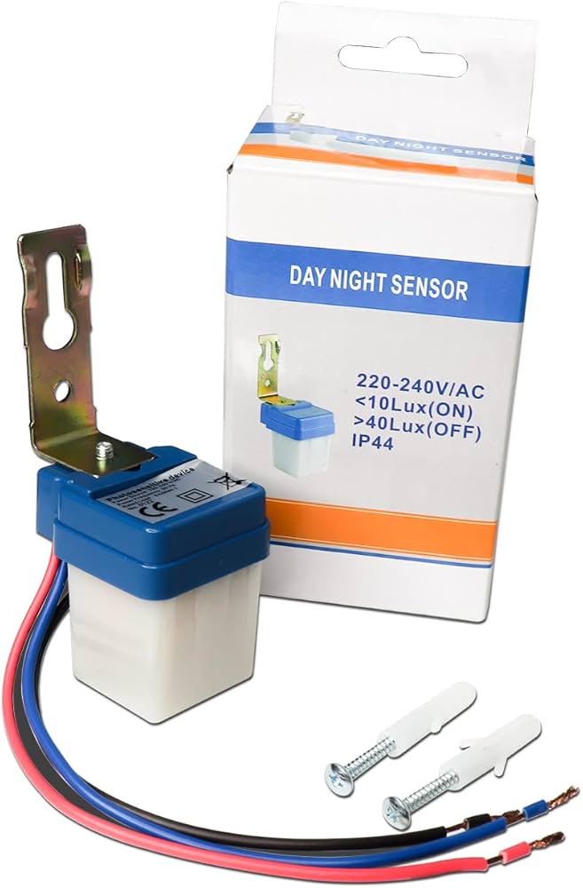 Picture of Electronic Spices AC  220V 10A Auto On Off Day/Night Photocell SensorPhotocell Light Switch Photoswitch Light Sensor Switch (220V) Multicolor