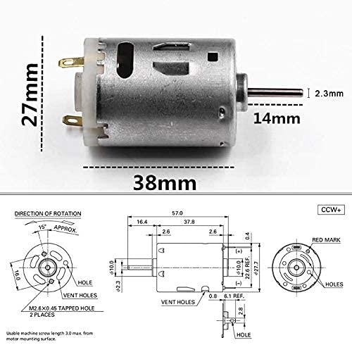 Picture of Rs 385 DC Motor 6 volt High Power for Blower/Hot Air Gun/Small Electric Drill Motor Silver