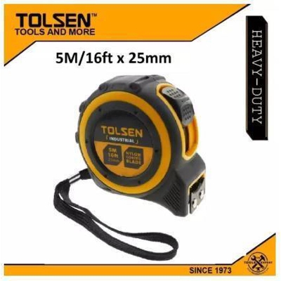 Picture of TOLSEN Measuring Tape 5M/16FT with Nylon Coated Blade Industrial TPR Handle 36004