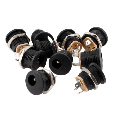 Picture of DC Power Jack Connector Plug (Female) 2.1mm x 5.5mm Adapter 5 Ps Black