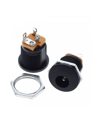 Picture of DC Power Jack Connector Plug (Female) 2.1mm x 5.5mm Adapter 5 Ps Black