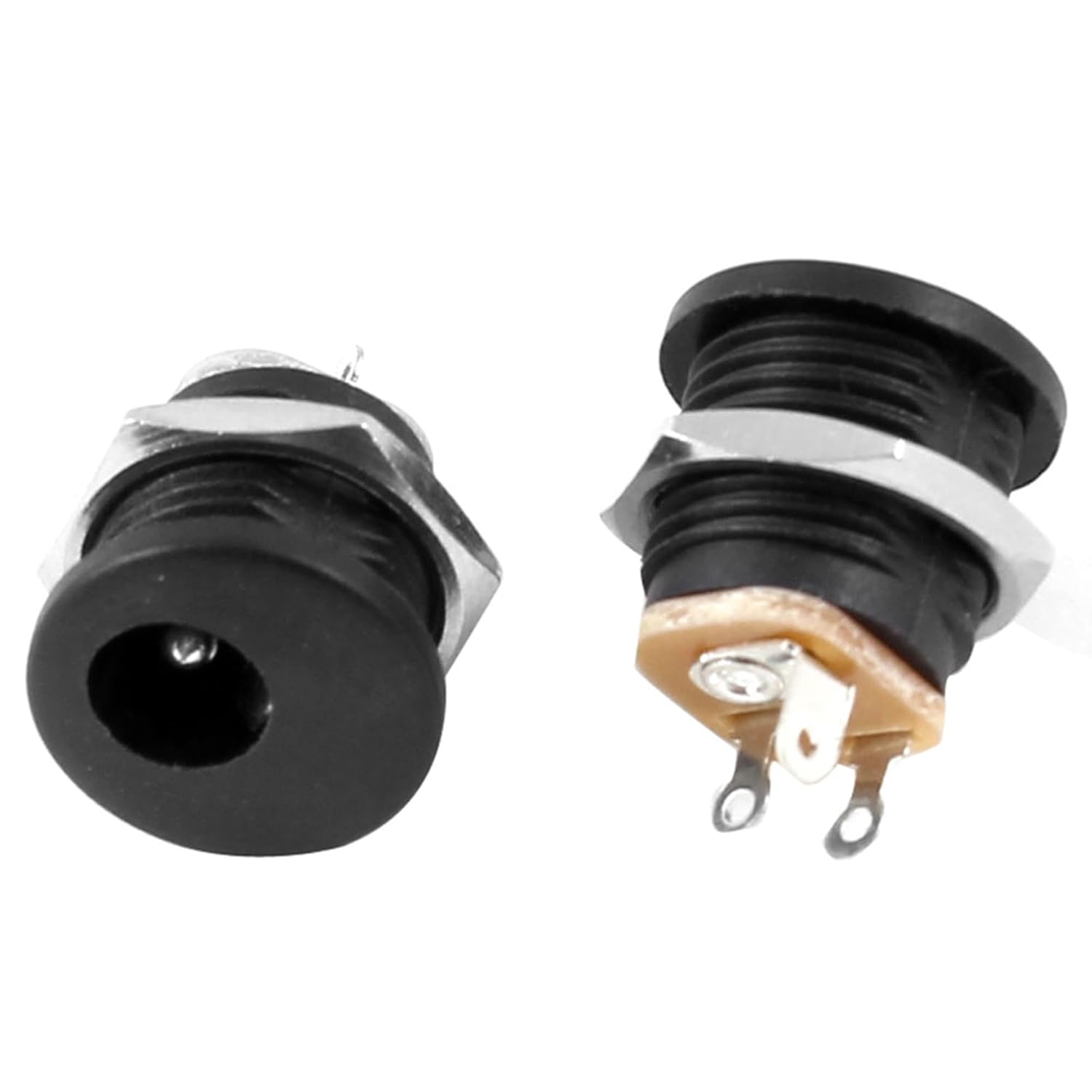 Picture of DC Power Supply Jack Socket Female Panel Mount Connector 5.5mm 2.1mm (5pcs) Black